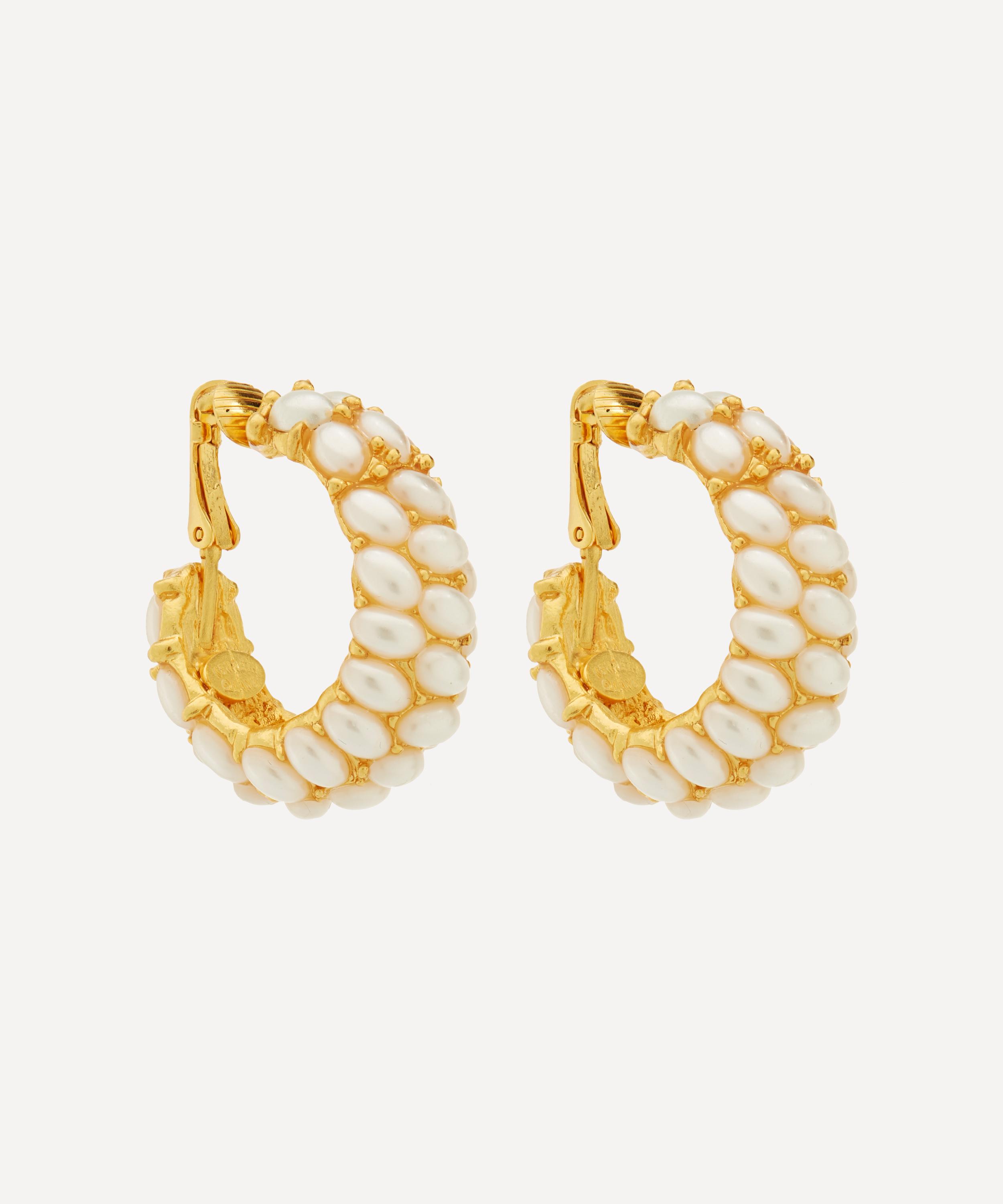 Kenneth Jay Lane Gold-Plated Cabochon Clip-On Earrings 